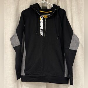 Caterpillar Black and Gray Half-Zip Sweatshirt
